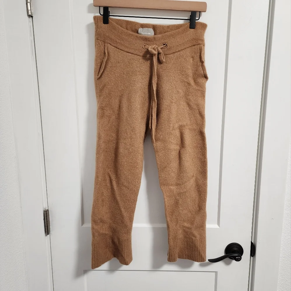 Everlane Cozy Stretch Wide Leg Sweatpants in Camel - Picture 5 of 11